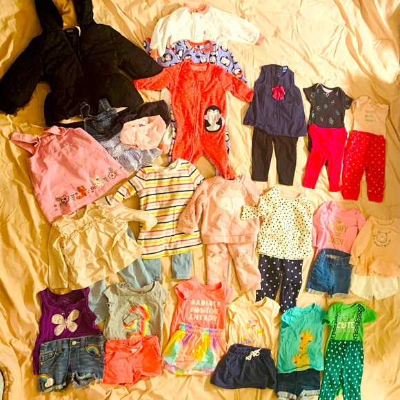 12-18 mo old girls clothing short sleeve and long jacket and pajamas
